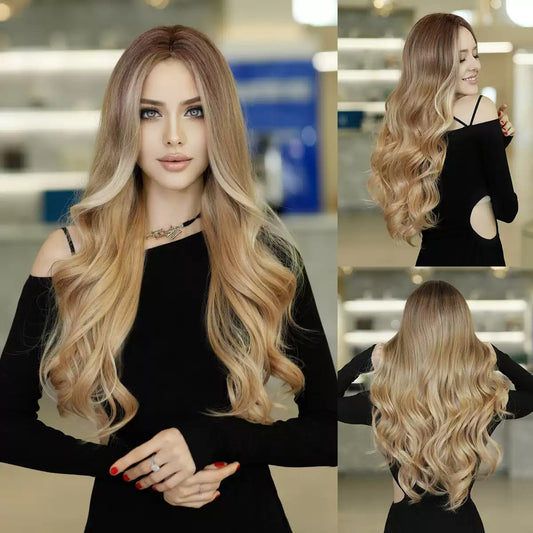 Peruka Syntetyczna Blond Falowana Balayage