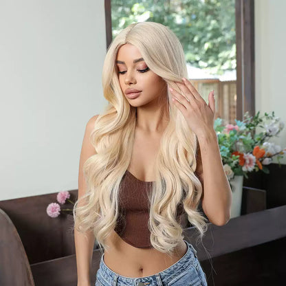 Peruka Efekt Naturalny Blond Falowana Długa