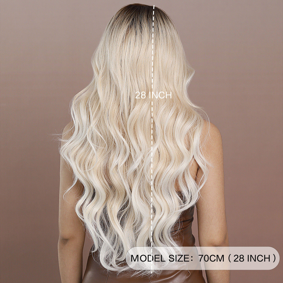 Peruka Efekt Naturalny Blond Ombre Falowana Długa